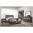 Matrix Traditional Wood King Storage Bed in Gray