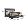Matrix Traditional Style Queen 5 PC Storage Bedroom Set in Gray made with Wood