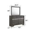 Matrix Traditional Style Queen 5 PC Storage Bedroom Set in Gray made with Wood
