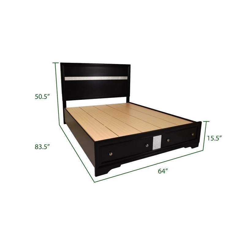 Matrix Traditional Style King 5 PC Storage Bedroom set in Gray made with Wood