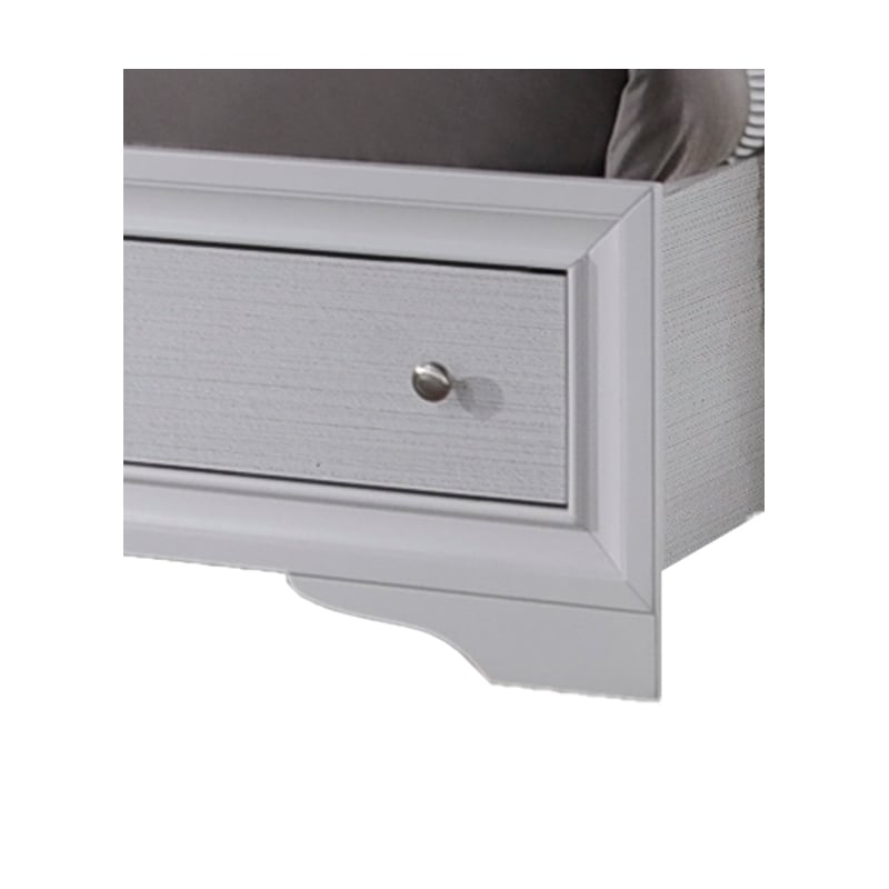 Matrix Traditional Wood King Storage Bed in White