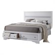 Matrix Traditional Wood King Storage Bed in White