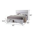 Matrix Traditional Style Queen 4 PC Storage Bedroom Set in White made with Wood