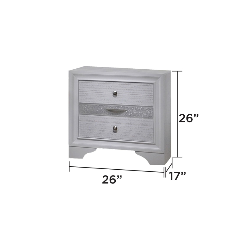 Matrix Traditional Style Queen 4 PC Storage Bedroom Set in White made with Wood