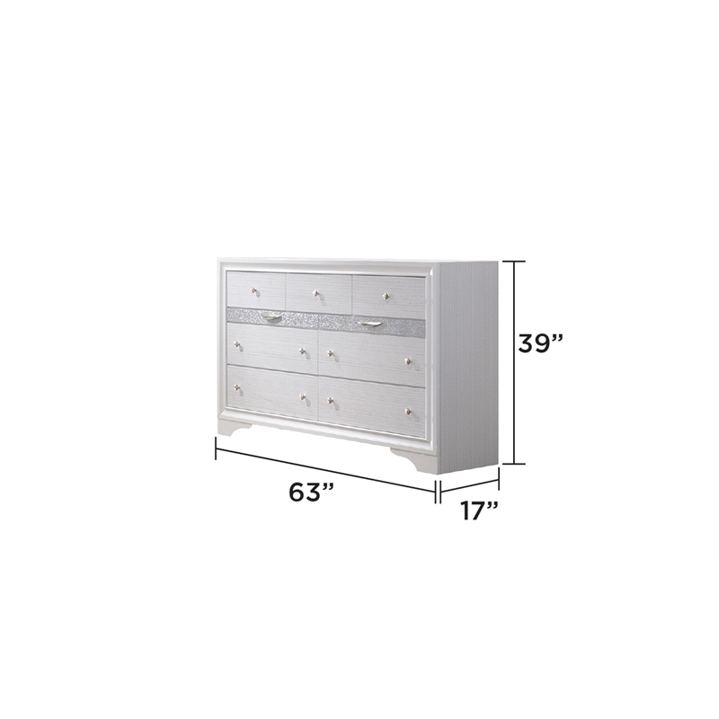 Matrix Traditional Style Queen 5 Pc Storage Bedroom set made with Wood in White