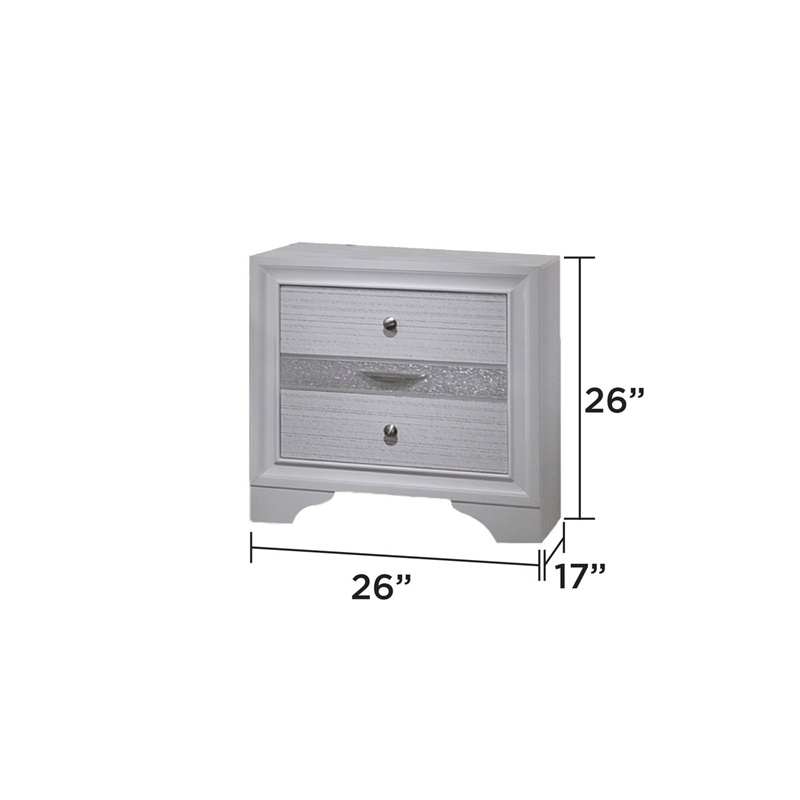 Matrix Traditional Style Queen 5 Pc Storage Bedroom set made with Wood in White