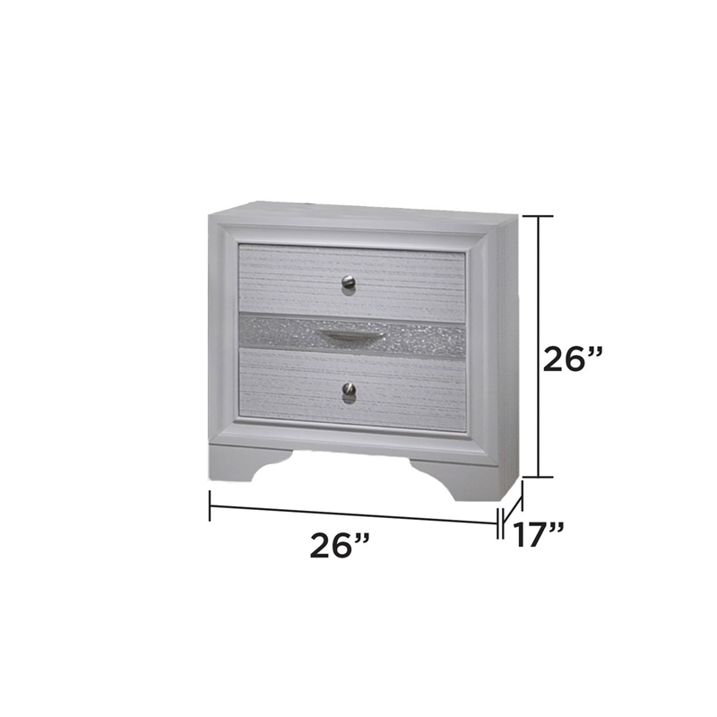 Matrix Traditional Style King 5 PC Storage Bedroom Set in White made with Wood