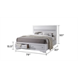 Matrix Traditional Style King 5 PC Storage Bedroom Set in White made with Wood