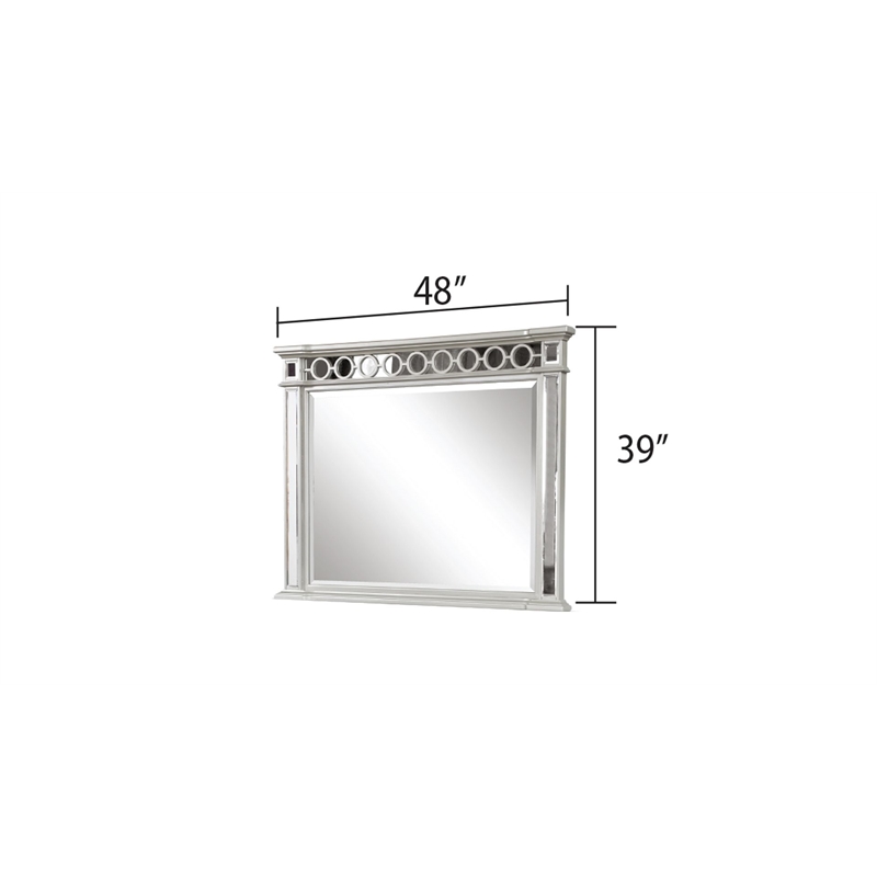 Symphony Mirror Front Bedroom Horizontal Mirror in Silver
