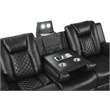 Benz LED & Power Reclining Loveseat Made With Faux Leather in Black