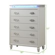 Perla LED Chest Made with Wood in Milky White