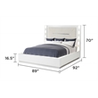 Coco LED King Size Bed Made with Wood in Milky White