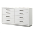 Coco 8-Drawer Modern Wood Dresser in Milky White