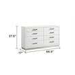 Coco 8-Drawer Modern Wood Dresser in Milky White