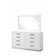 Coco 8-Drawer Modern Wood Dresser in Milky White