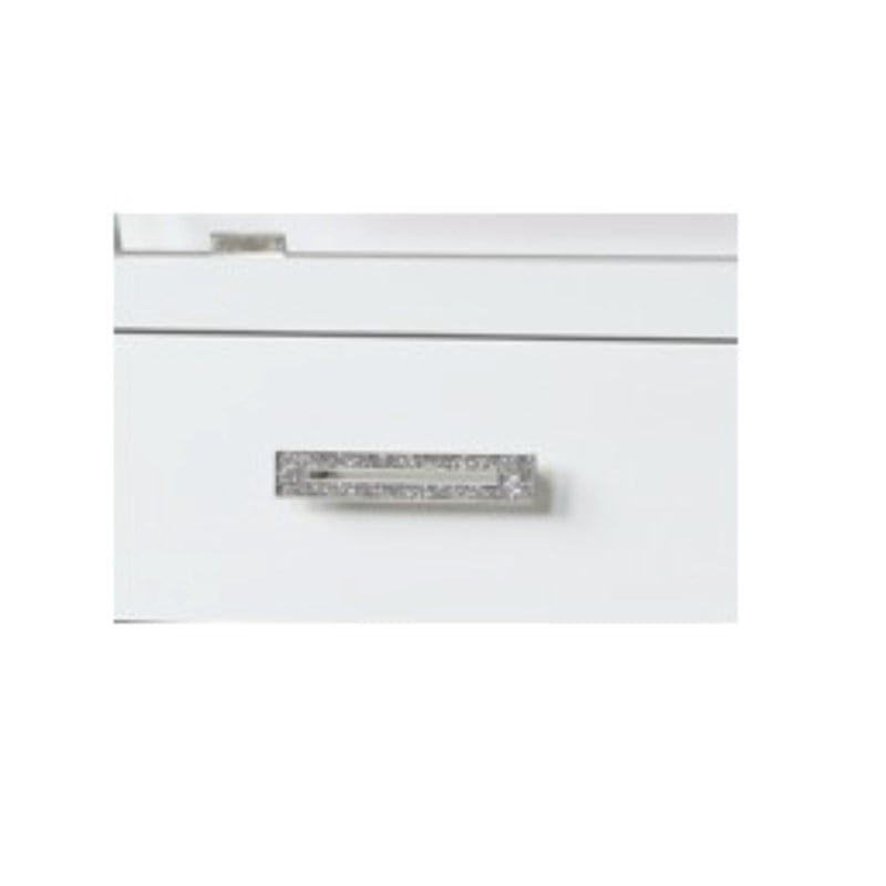 Coco 5-Drawer Modern Wood Chest with Mirror in White