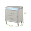 Perla LED Night Stand Made with Wood in Milky White