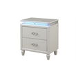Perla LED Night Stand Made with Wood in Milky White