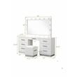 Coco LED Mirror Vanity Set Made with Wood in Milky White