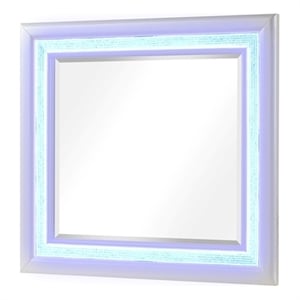 Passion LED Mirror Made with Wood in Milky White