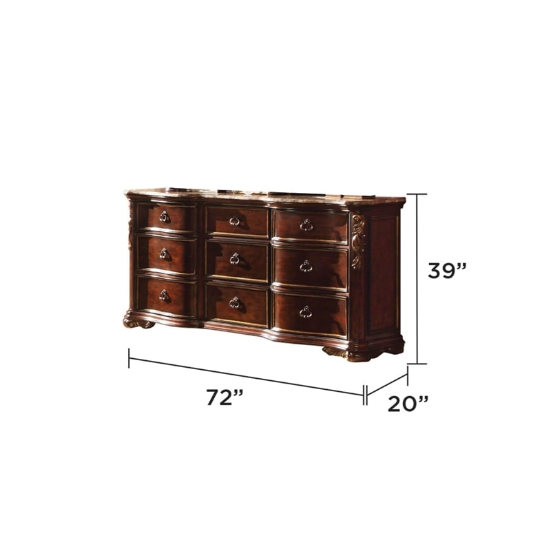 Bella Traditional Style Queen 4 PC Bedroom Set made with Wood in Dark Walnut