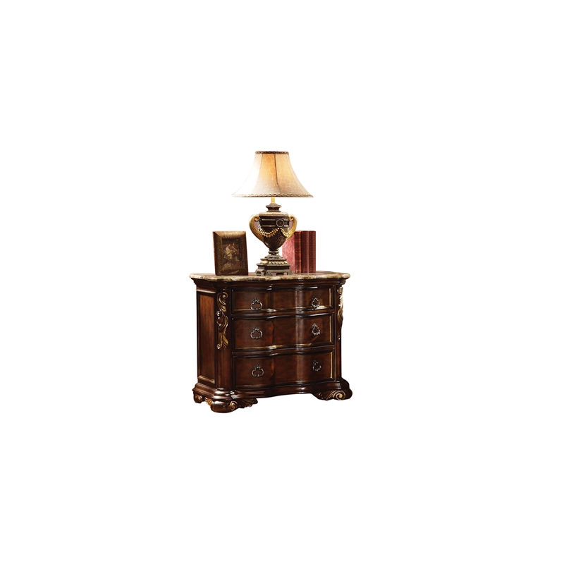 Bella Traditional Style Queen 5 PC Bedroom Set made with Wood in Dark Walnut