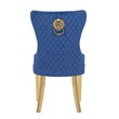Simba Gold 2 Piece Dinning Chair Finish with Velvet Fabric in Navy