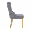 Simba Gold 2 Piece Dinning Chair Finish with Velvet Fabric in Dark Gray