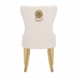 Simba Gold 2 Piece Dinning Chair Finish with Velvet Fabric in Beige