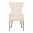 Simba Gold 2 Piece Dinning Chair Finish with Velvet Fabric in Beige