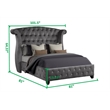 Sophia King 5 Pc Upholstery Bedroom Set Made With Wood in Gray