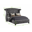 Sophia Queen 5 Pc Upholstery Bedroom Set Made With Wood in Gray
