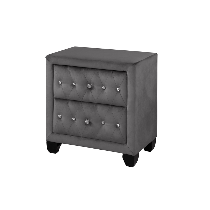 Sophia Full 4 Pc Bedroom Set In Color Gray Made With Wood