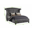 Sophia Full 5 Pc Upholstery Bedroom Set Made With Wood in Gray