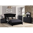 Sophia Upholstery Full Size Bed Made with Wood in Black Color