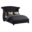Sophia Upholstery Full Size Bed Made with Wood in Black Color