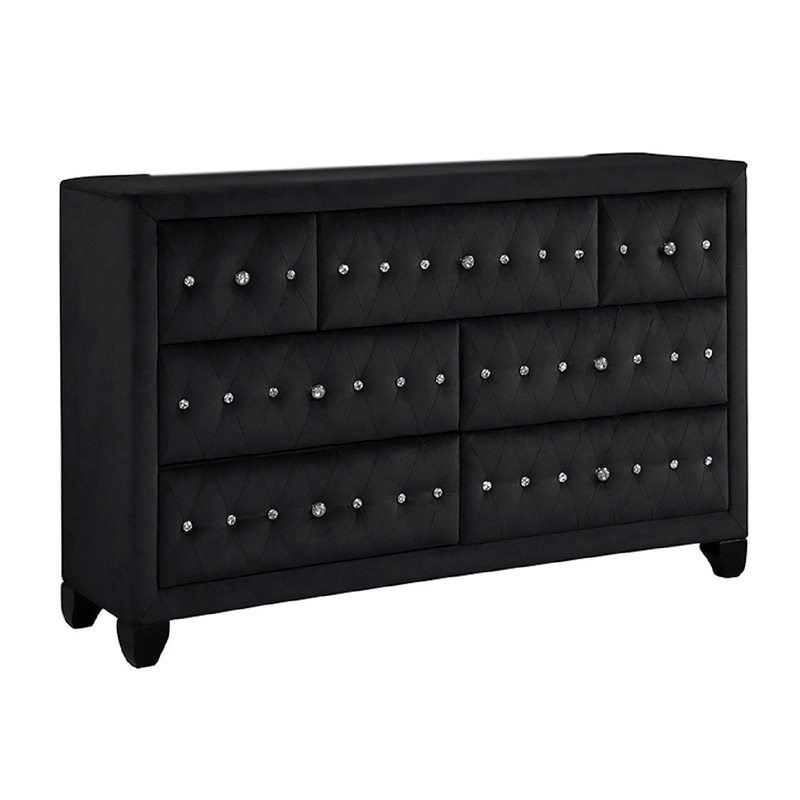 Sophia Full 4 Pc Upholstery Bedroom Set Made With Wood in Black