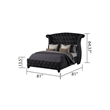 Sophia King 4 Pc Vanity Upholstery Bedroom Set Made With Wood in Black