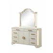 Jasmine Mirror with side LED lightning made with Wood in Beige