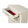 Jasmine 5-Drawer Chest with LED Lightning made with Wood in Beige