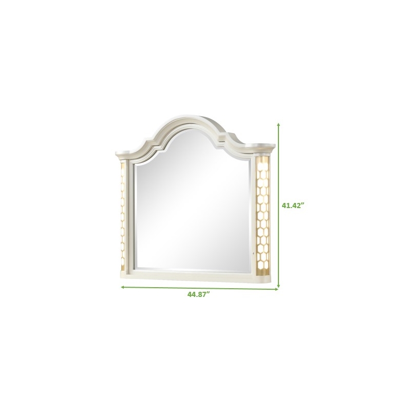 Jasmine Traditional King 4 Pc Unique LED Bedroom Set made with Wood in Beige