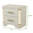 Jasmine Traditional King 4 Pc Unique LED Bedroom Set made with Wood in Beige