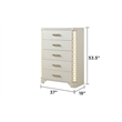 Jasmine Traditional King 5 Pc Unique LED Bedroom Set made with Wood in Beige