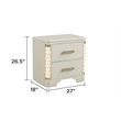 Jasmine Queen 5 Pc Unique LED Bedroom Set made with Wood in Beige
