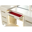 Jasmine Queen 4 Pc Unique LED Vanity Bedroom Set made with Wood in Beige