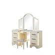 Jasmine Queen 4 Pc Unique LED Vanity Bedroom Set made with Wood in Beige