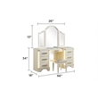 Jasmine Queen 5 Pc Unique LED Vanity Bedroom Set made with Wood in Beige