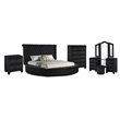 Hazel Modern Style 5-Piece King Bedroom Set made with Wood in Black