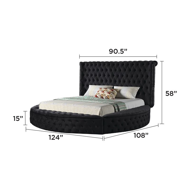 Hazel Modern Style 5-Piece King Bedroom Set made with Wood in Black