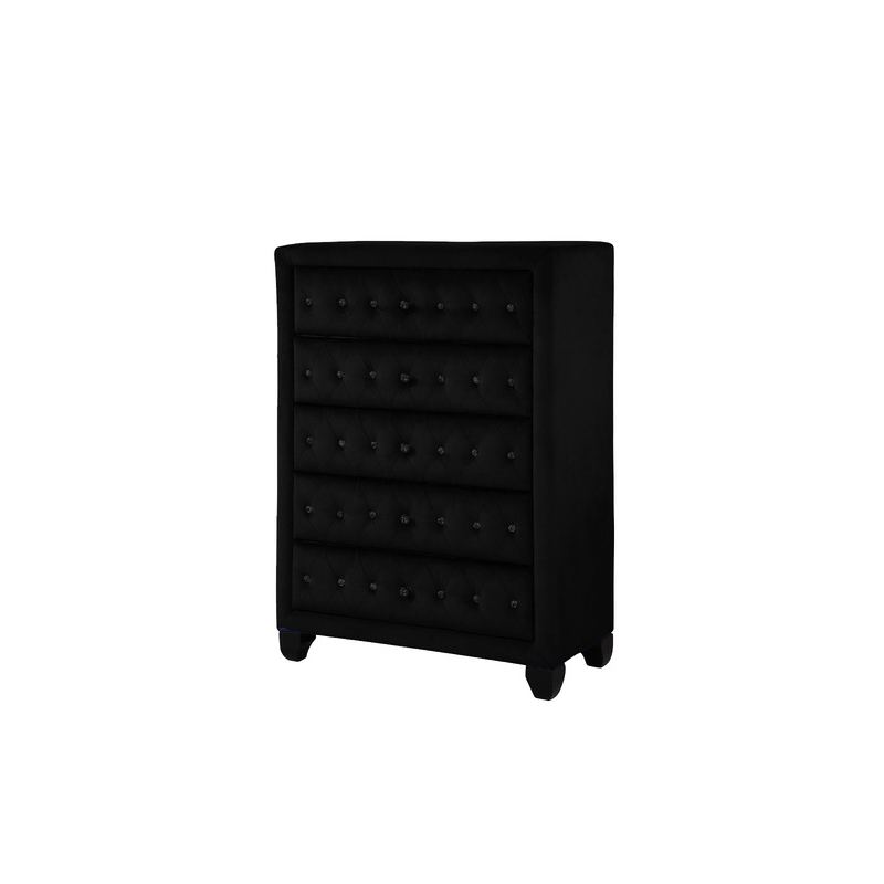 Hazel Queen 5 Pc Bedroom Set Made With Wood In Black Color